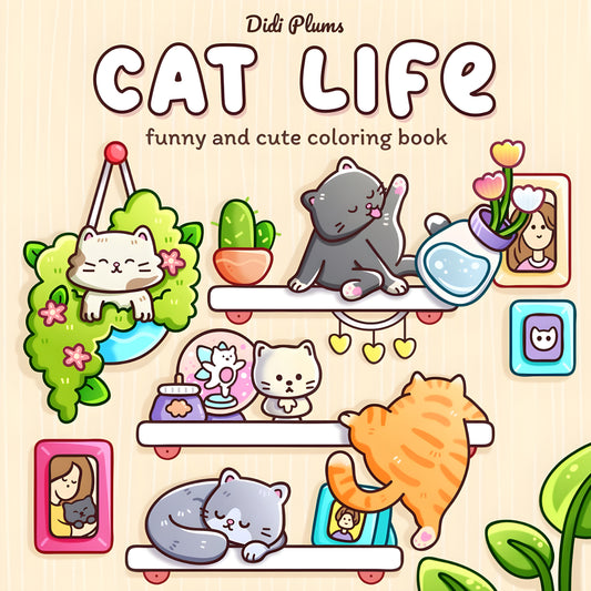 Cat Life Coloring Book