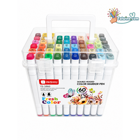 60 Colors Alcohol Marker Set – Double Tip Markers