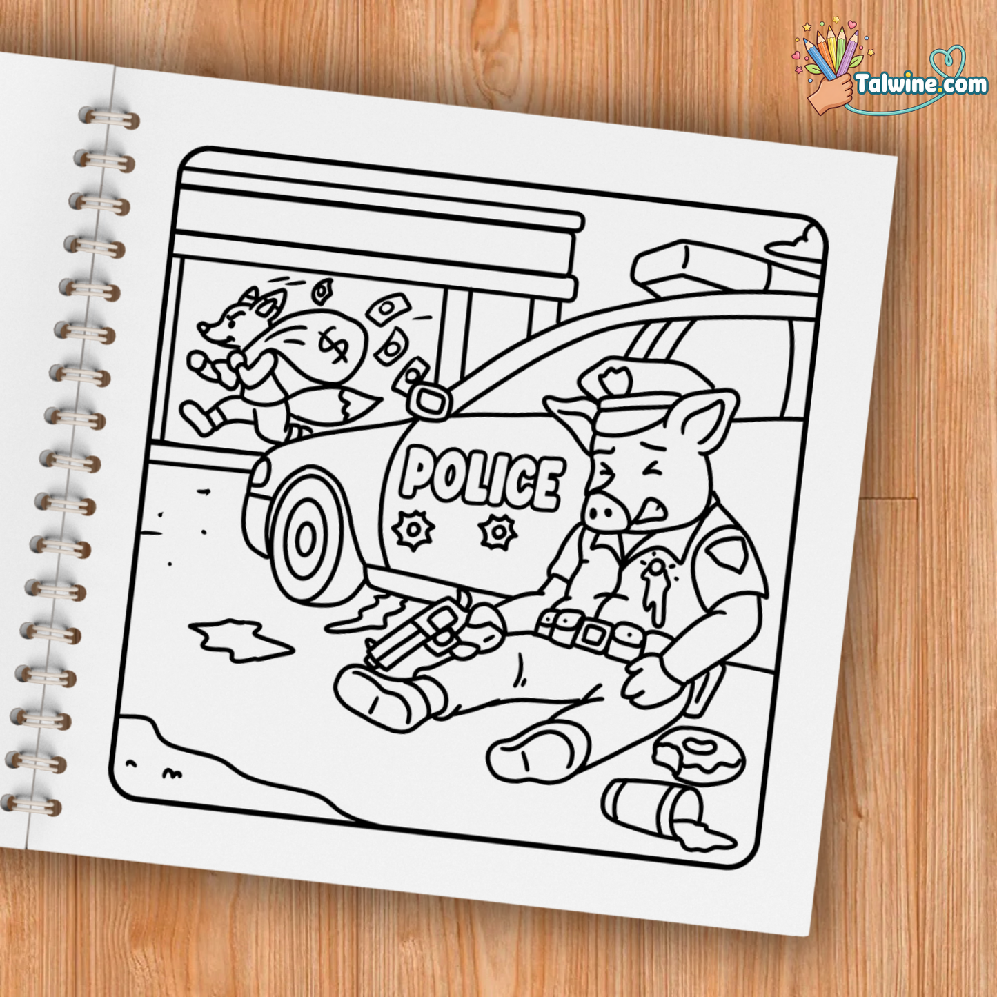 Cozy Crime Scenes Coloring Book