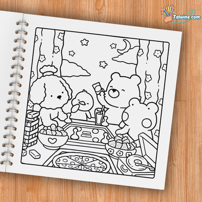Cozy Friends Coloring Book
