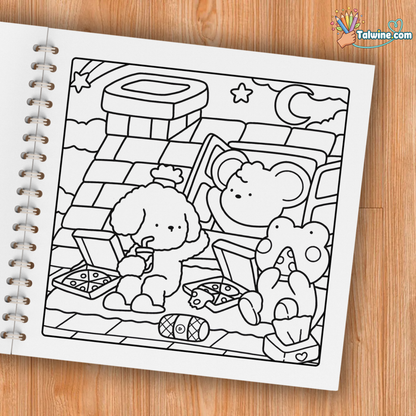 Cozy Friends Coloring Book