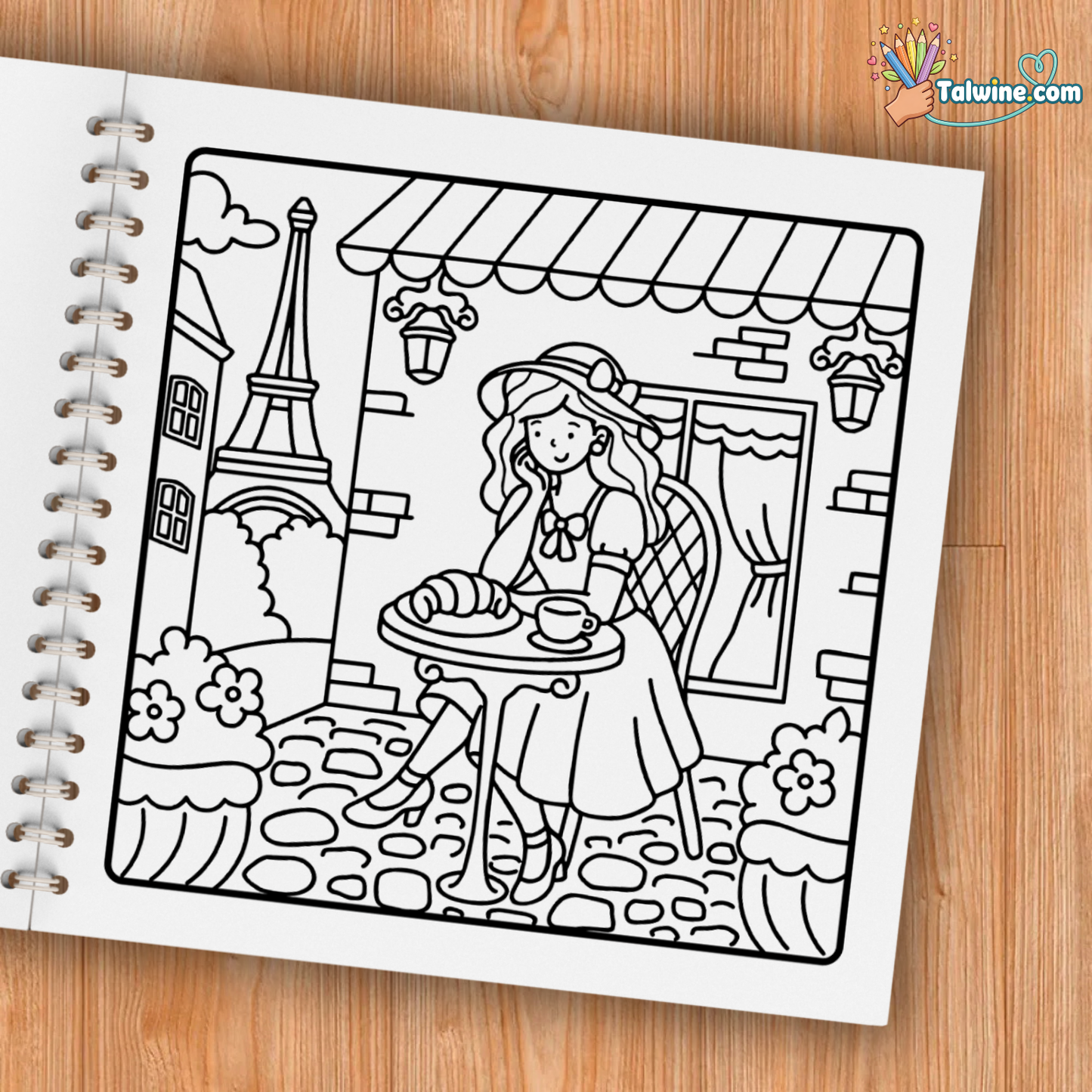 Girl in Paris Coloring Book