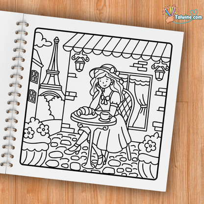 Girl in Paris Coloring Book