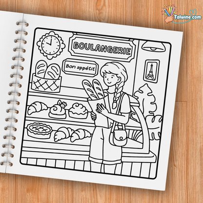 Girl in Paris Coloring Book