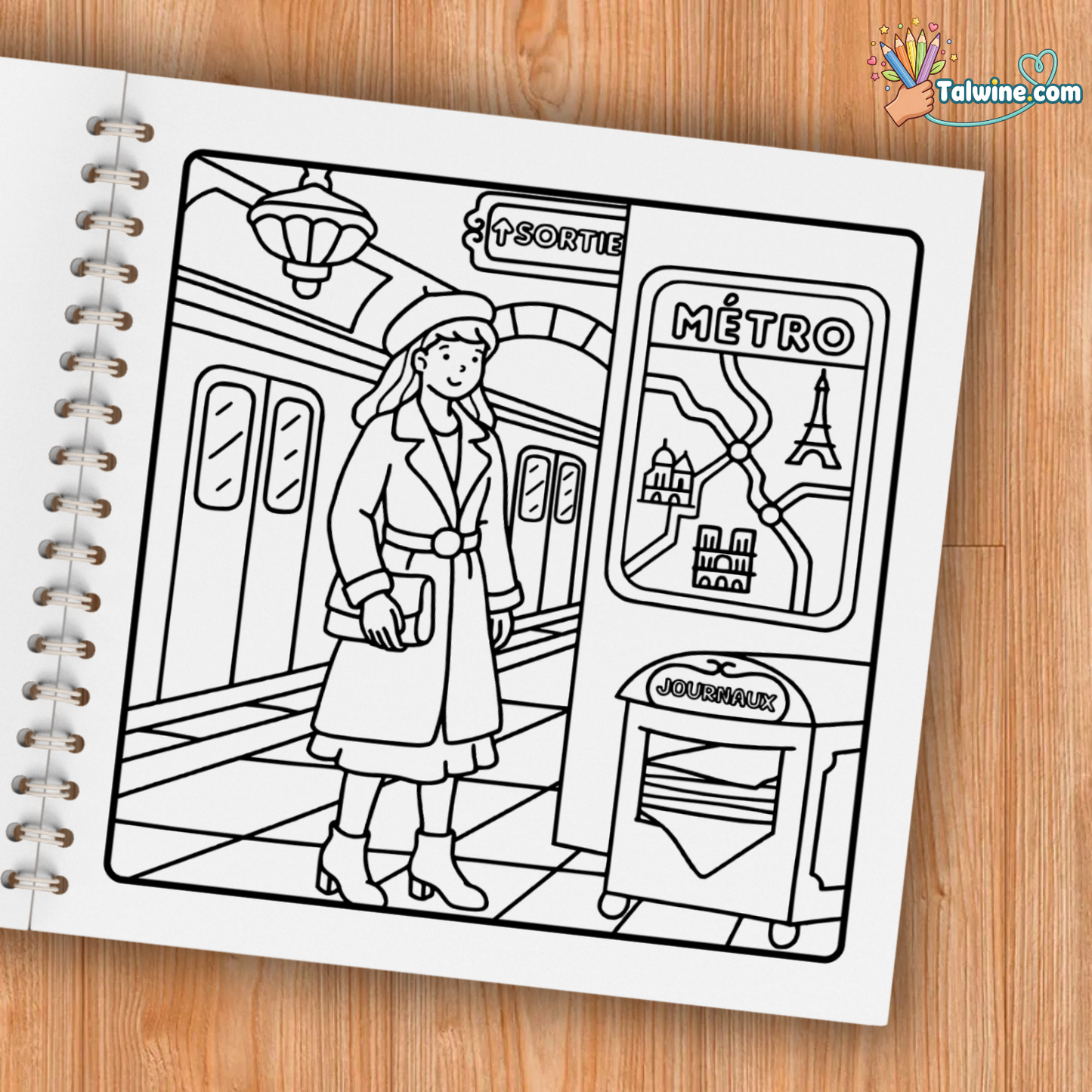 Girl in Paris Coloring Book
