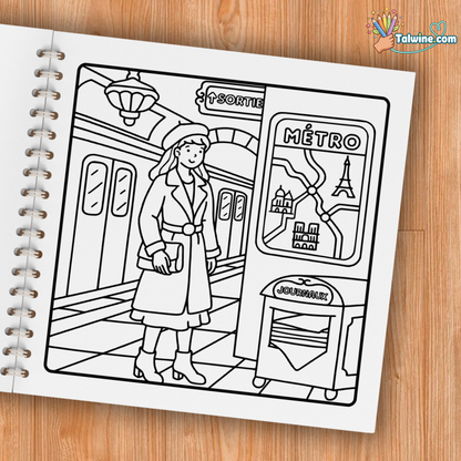 Girl in Paris Coloring Book