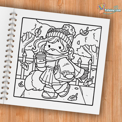 Cozy Fashion Cute Coloring Book