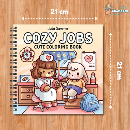 Cozy Jobs: Cute Coloring Book