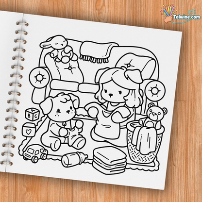 Cozy Jobs: Cute Coloring Book