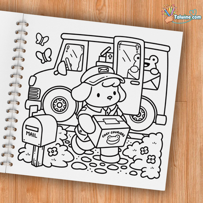 Cozy Jobs: Cute Coloring Book