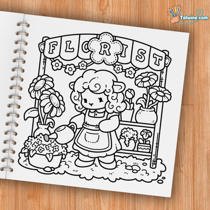 Cozy Jobs: Cute Coloring Book