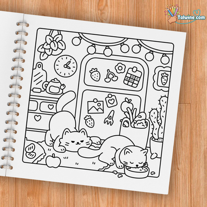 Cat Life Coloring Book