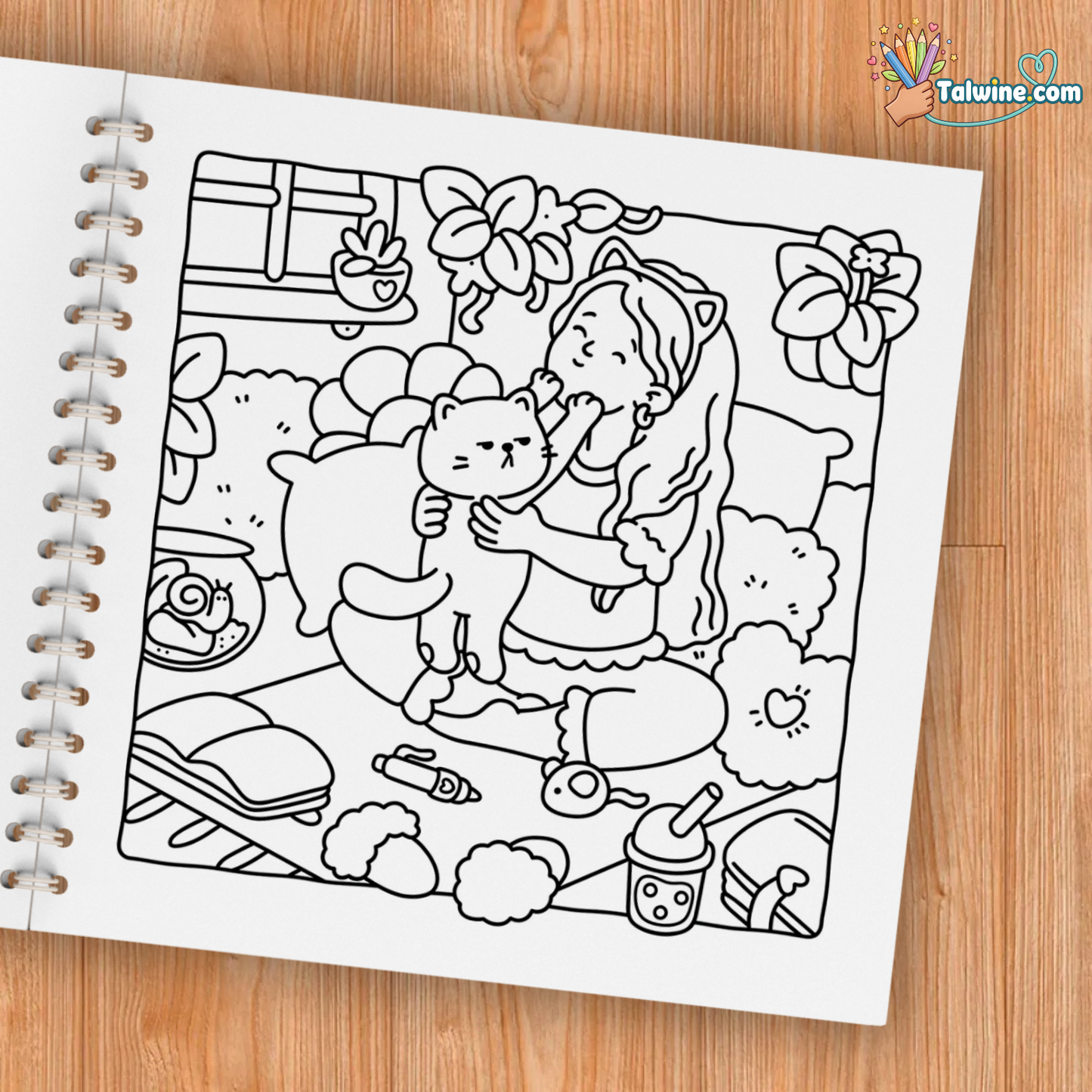 Cat Life Coloring Book