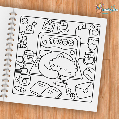 Cat Life Coloring Book