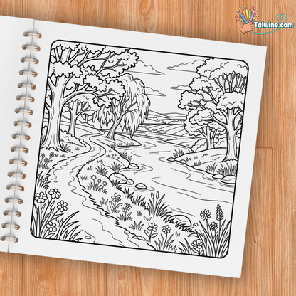Peaceful Landscapes – Relaxing Nature Coloring Book