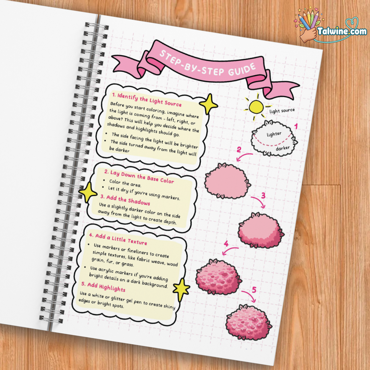 How to Color: Simple Step-by-Step Guide to Coloring Patterns, Textures, Shading, and Blending