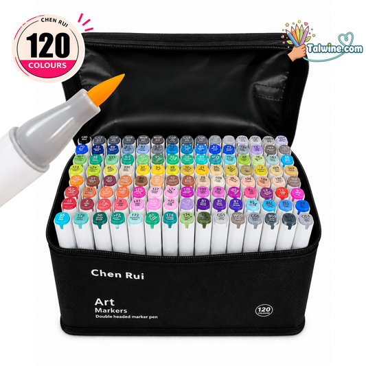 120 Colors Brush Tip Alcohol Markers Set