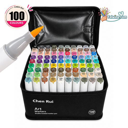 100 Colors Brush Tip Alcohol Markers Set