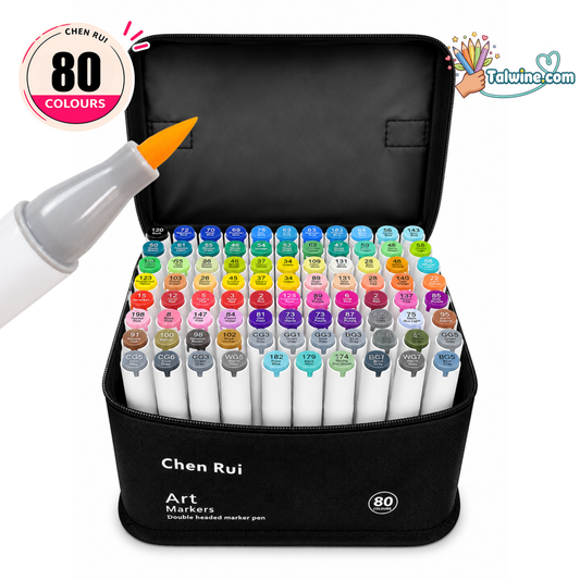 80 Colors Brush Tip Alcohol Markers Set