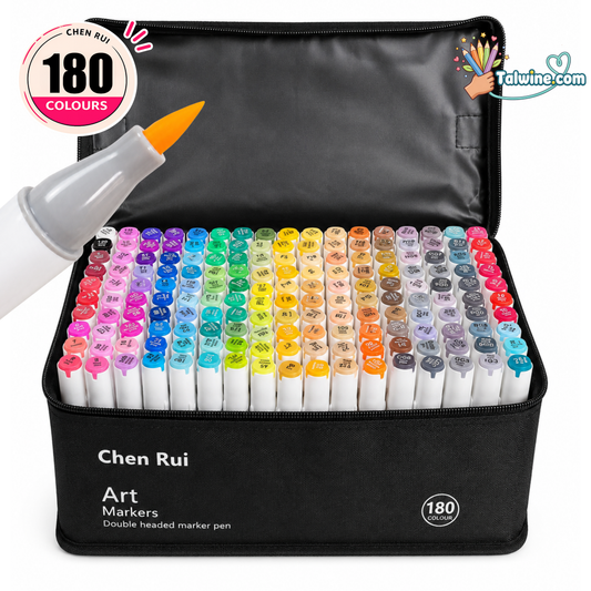 180 Colors Brush Tip Alcohol Markers Set