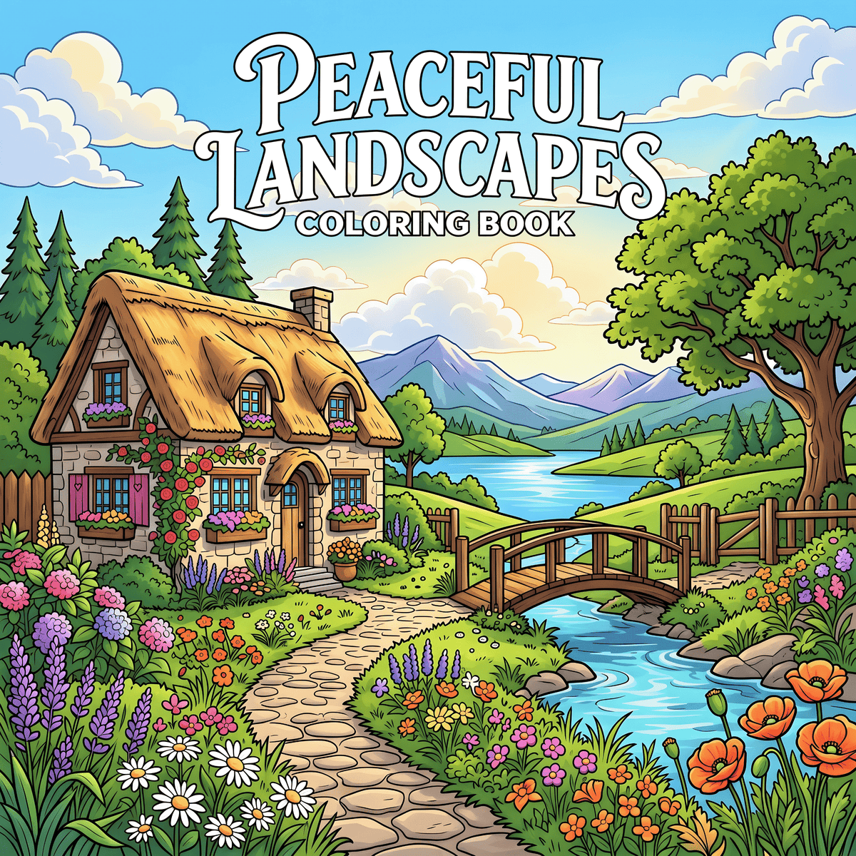 Peaceful Landscapes – Relaxing Nature Coloring Book