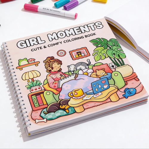 Girl Moments: Coloring Book for Adults and Teens