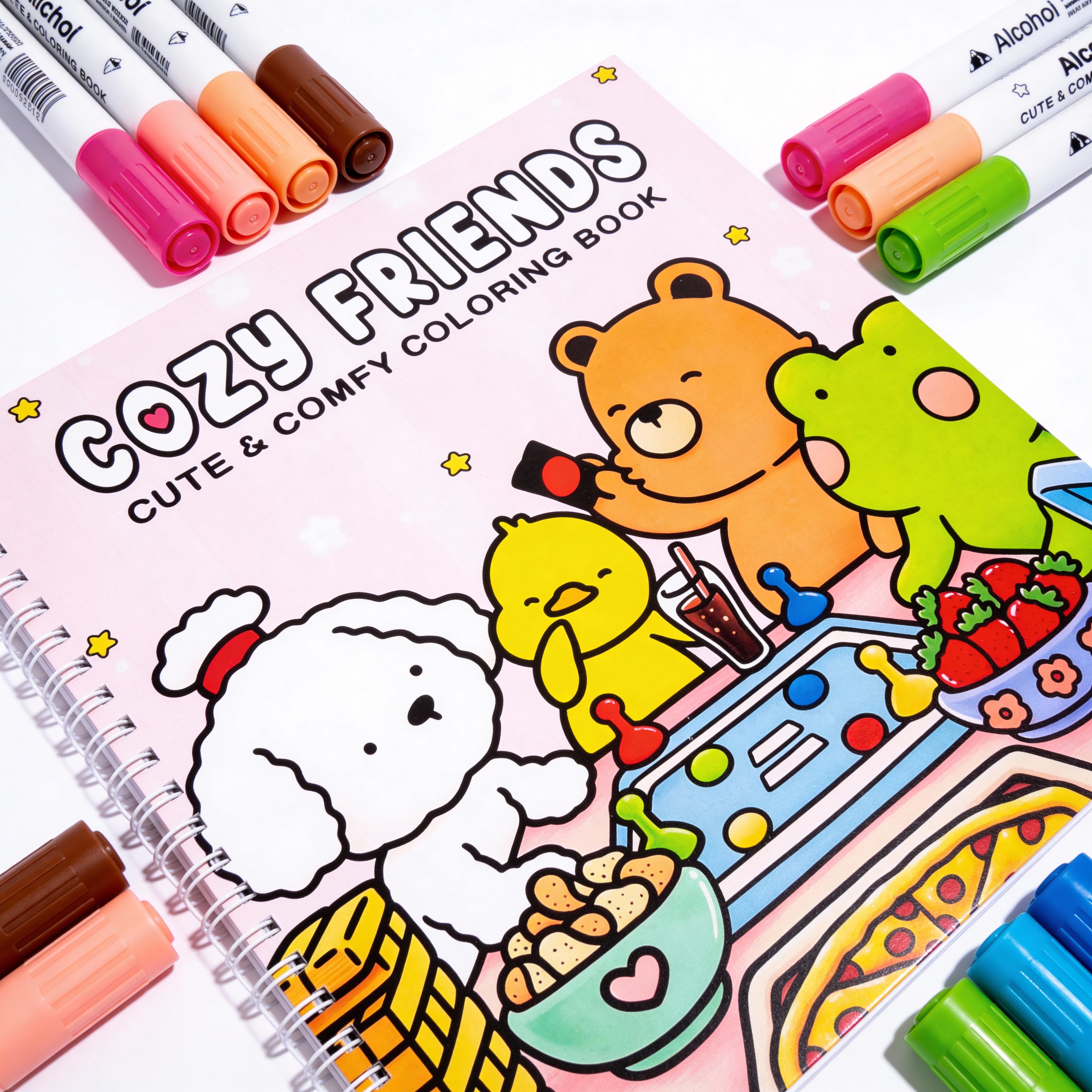 Cozy Friends: Coloring Book for Adults and Teens