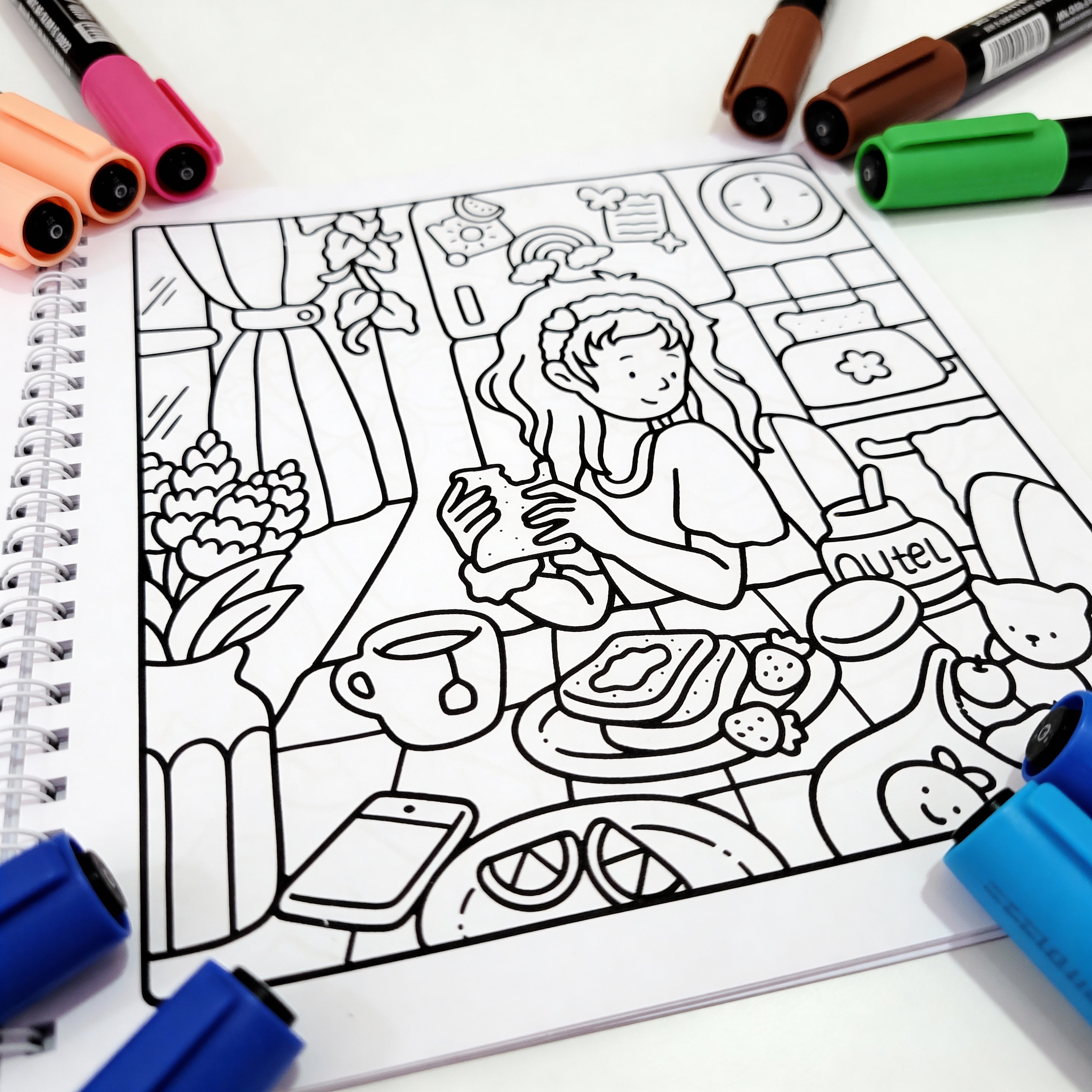 Girl Moments: Coloring Book for Adults and Teens